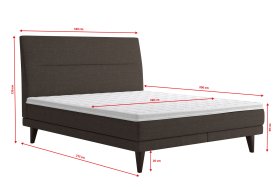 Dvoulůžko Lolla v rozměru 180x200 cm, v potahu Crown 4 Taupe, rozměry