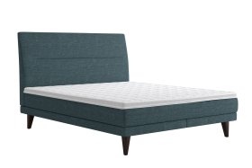 Dvoulůžko Lolla v rozměru 180x200 cm, v potahu Crown 13 Ocean Blue, s topperem