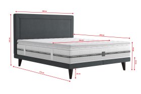 Dvoulůžko Tania v rozměru 180x200 cm, v potahu Savoy 94 DK. GR., rozměry