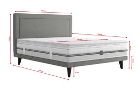 Dvoulůžko Tania v rozměru 180x200 cm, v potahu Savoy 91 Silver, rozměry