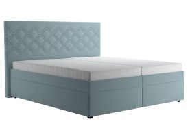 Dvoulůžko Neapol v rozměru 180x200 cm, v potahu Matrix 23 Aqua, s matracemi