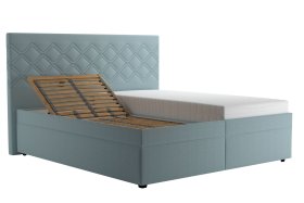 Dvoulůžko Neapol v rozměru 180x200 cm, v potahu Matrix 23 Aqua, polohování hlavy