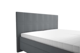 Dvoulůžko Venus v rozměru 180x200 cm, v potahu Enjoy 22 Anthra, detail čela