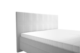 Dvoulůžko Venus v rozměru 180x200 cm, v potahu Bravo 11 Silver, detail čela