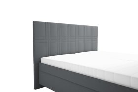 Dvoulůžko Venus v rozměru 160x200 cm, v potahu Enjoy 22 Anthra, detail čela