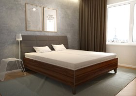 Dvoulůžko Kimmy v rozměru 180x200 cm, v potahu Prima 6 Taupe, interiér