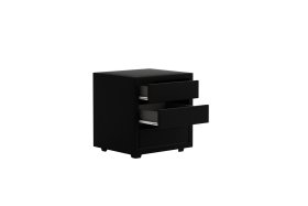 Noční stolek bezúchytkový v potahu Sirius Black, otevřené šuplíky