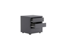 Noční stolek bezúchytkový v potahu Aston 17, otevřené šuplíky