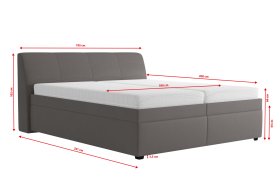 Dvoulůžko Merkur v rozměru 180x200 cm, v potahu Prima 13 Grey, rozměry