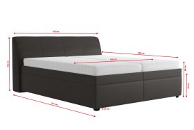 Dvoulůžko Merkur v rozměru 180x200 cm, v potahu Prima 6 Taupe, rozměry