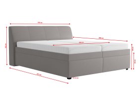 Dvoulůžko Merkur v rozměru 180x200 cm, v potahu Prima 12 Silver, rozměry