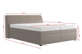 Dvoulůžko Merkur v rozměru 180x200 cm, v potahu Loft Taupe, rozměry