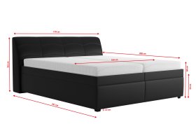 Dvoulůžko Merkur v rozměru 160x200 cm, v potahu Prima 16 Black, rozměry