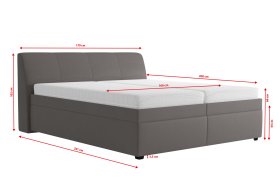 Dvoulůžko Merkur v rozměru 160x200 cm, v potahu Prima 13 Grey, rozměry