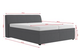 Dvoulůžko Merkur v rozměru 160x200 cm, v potahu Amore 32, rozměry