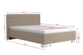 Jednolůžko Sendy v rozměru 140x200 cm, v potahu Milano 9110, rozměry
