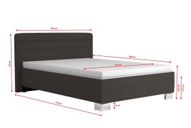Jednolůžko Sendy v rozměru 140x200 cm, v potahu Salina 4004, rozměry