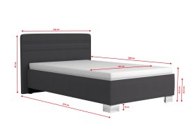 Jednolůžko Sendy v rozměru 120x200 cm, v potahu Milano 9000, rozměry