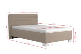 Jednolůžko Sendy v rozměru 120x200 cm, v potahu Milano 9110, rozměry