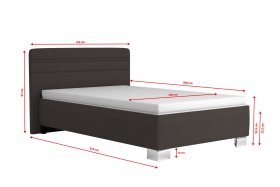 Jednolůžko Sendy v rozměru 120x200 cm, v potahu Salina 4004, rozměry