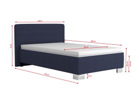 Jednolůžko Sendy v rozměru 120x200 cm, v potahu Milano 3920 Nav, rozměry