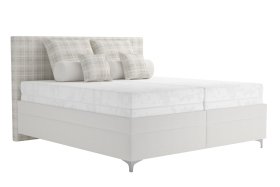 Dvoulůžko Sonia v rozměru 180x200 cm, v potahu Savoy 21 Cream a Valencia 376-18, s polštářky