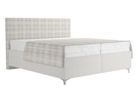 Dvoulůžko Sonia v rozměru 180x200 cm, v potahu Savoy 21 Cream a Valencia 376-18, s přehozem