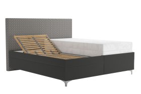 Dvoulůžko Sonia v rozměru 180x200 cm, v potahu Aston 17 a Nero Grey, polohování hlavy
