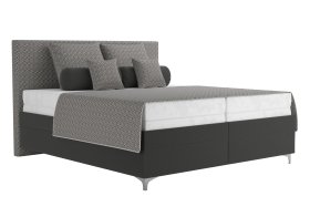 Dvoulůžko Sonia v rozměru 180x200 cm, v potahu Aston 17 a Nero Grey, s přehozem a polštářky