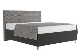 Dvoulůžko Sonia v rozměru 180x200 cm, v potahu Aston 17 a Nero Grey, s přehozem