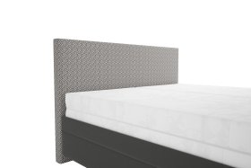 Dvoulůžko Sonia v rozměru 180x200 cm, v potahu Aston 17 a Nero Grey, detail čela