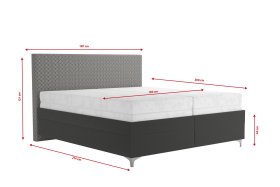 Dvoulůžko Sonia v rozměru 180x200 cm, v potahu Aston 17 a Nero Grey, rozměry