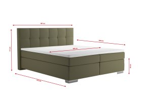 Boxspring Potenza v rozměru 180x200 cm, v potahu Prima 10 Olive, rozměry 