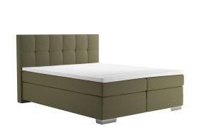 Boxspring Potenza v rozměru 160x200 cm, v potahu Prima 10 Olive, s topperem 