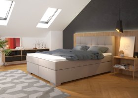 Boxspring Potenza v rozměru 160x200 cm, v potahu Prima 12 Silver, interiér