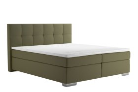 Boxspring Potenza v rozměru 180x200 cm, v potahu Prima 10 Olive, s topperem