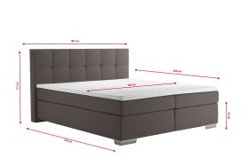 Boxspring Potenza v rozměru 180x200 cm, v potahu Prima 6 Taupe, rozměry 