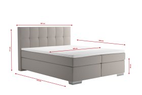 Boxspring Potenza v rozměru 160x200 cm, v potahu Prima 12 Silver, rozměry 
