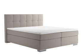 Boxspring Potenza v rozměru 180x200 cm, v potahu Prima 12 Silver, s topperem 