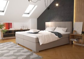 Boxspring Potenza v rozměru 180x200 cm, v potahu Prima 12 Silver, interiér 