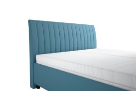 Dvoulůžko Lilibet v rozměru 180x200 cm, v potahu Trinity 13 Azur, detail čela