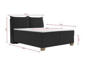 Boxspring Brisa v rozměru 180x200 cm, v potahu Trend 17 Black, rozměry