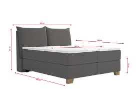 Boxspring Brisa v rozměru 180x200 cm, v potahu Trend 15 Grey, rozměry