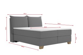 Boxspring Brisa v rozměru 180x200 cm, v potahu Floyd Dark Grey, rozměry
