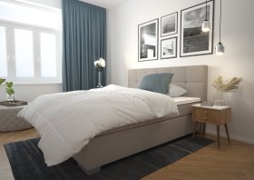 Boxspring Potenza v rozměru 180x200 cm, v potahu Prima 12 Silver, interiér