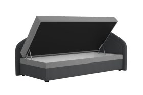 Válenda Rodrigo do pravého rohu v rozměru 90x200 cm, v potahu Enjoy 23 Ash / Loft Grey, úložný prostor