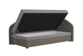 Válenda Rodrigo do pravého rohu v rozměru 90x200 cm, v potahu Enjoy 23 Ash / Loft Coffee, úložný prostor