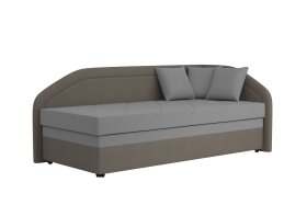 Válenda Rodrigo do pravého rohu v rozměru 90x200 cm, v potahu Enjoy 23 Ash / Loft Coffee, dekorační polštářky