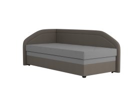 Válenda Rodrigo do levého rohu v rozměru 90x200 cm, v potahu Enjoy 23 Ash / Loft Coffee
