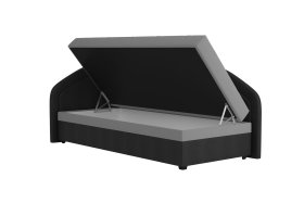 Válenda Rodrigo do levého rohu v rozměru 90x200 cm, v potahu Enjoy 23 Ash / Loft Black, úložný prostor